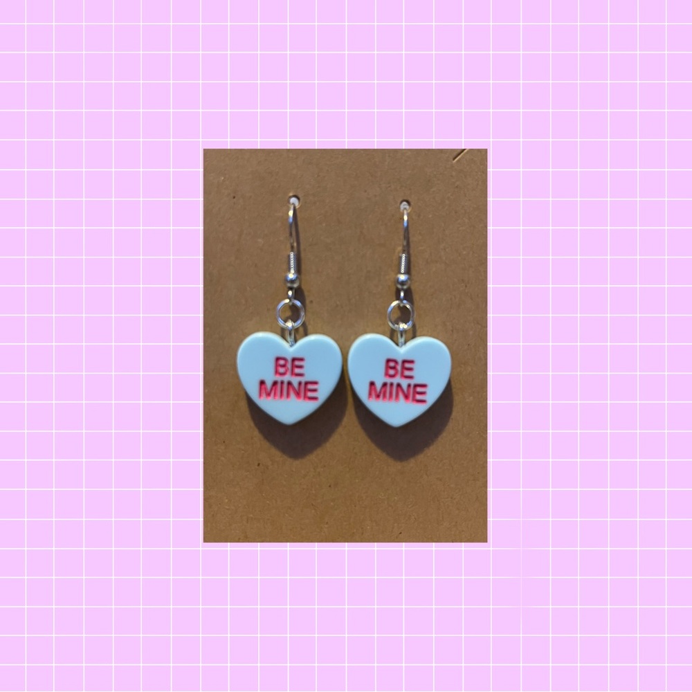 Blue sweet heart earrings